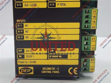 DEIF DELOMATIC-3 CONTROL PANEL CP-1 1044220050D 24V DC | United Marine ...