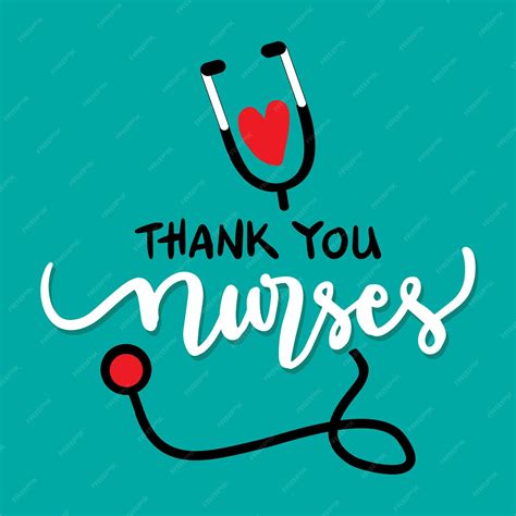 Premium Vector | Hand lettered thank you nurses