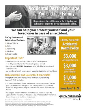 Fillable Online Accidental Death Coverage Fax Email Print - pdfFiller