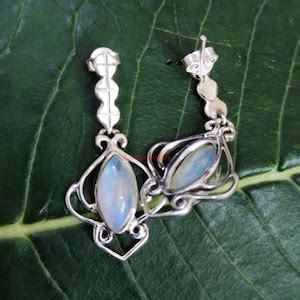 Buy Moonstone Earrings Silver Stud Earring Inspirational Earring ...