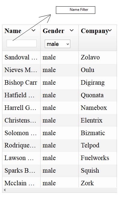 JavaScript Grid Column Filter 的图像结果