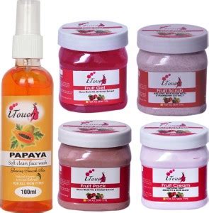 I TOUCH HERBAL FRUIT SCRUB,CREAM,PACK,GEL (500 ML X 4 ) AND PAPAYA FACE ...