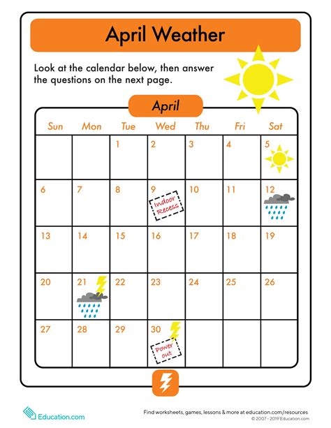 1st & 2nd Grade Calendar Math Worksheets - Tree Valley Academy ...