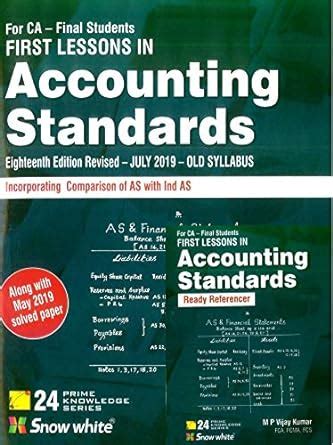 Buy First Lessons in Accounting Standards Book Online at Low Prices in ...