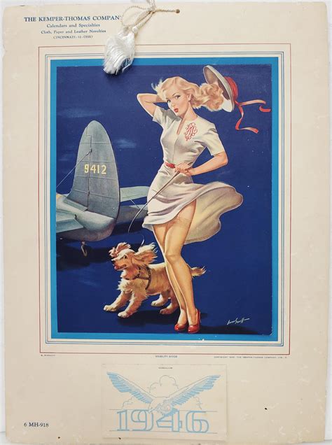 At Auction: Arthur Sarnoff Pin Up Calendar Vintage 1946 Kemper Thomas Co