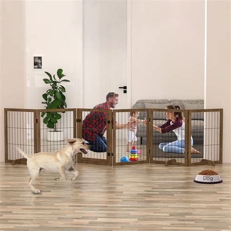 Buy Snimoy Dog Gate Pet Fence Extra Wide with Walk Through Door ...
