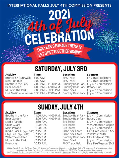 2021 July 4th Celebration Schedule of Events – City of International ...