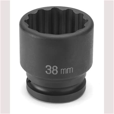3/4 Inch 12 Point Standard Impact Socket 38mm | Grey Pneumatic | 3138M