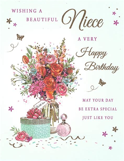 Wishing A Beautiful Niece A Very Happy Birthday Card - Size 6" X 8 ...
