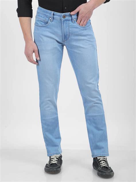 Buy Men's Blue Low Rise Skinny Fit Sustainable Jeans Online | Numero Uno