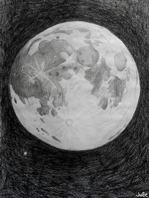 Moon Drawing, Pencil, Sketch, Colorful, Realistic Art Images | Drawing ...