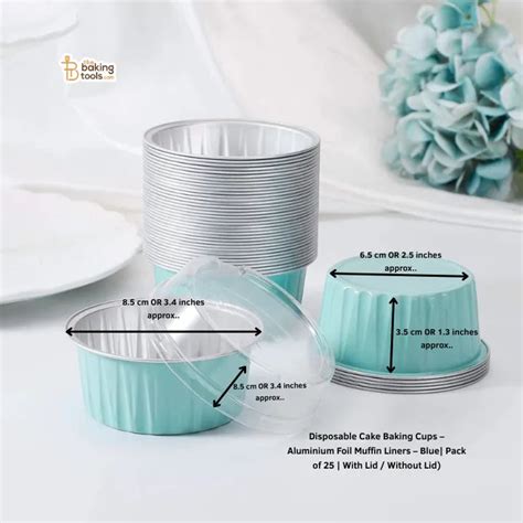 Disposable Cake Baking Cups | Aluminium Muffin Liners – 120ml | With ...