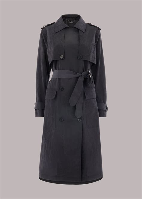 Dark Grey Water Resistant Trench Coat | WHISTLES | Whistles UK