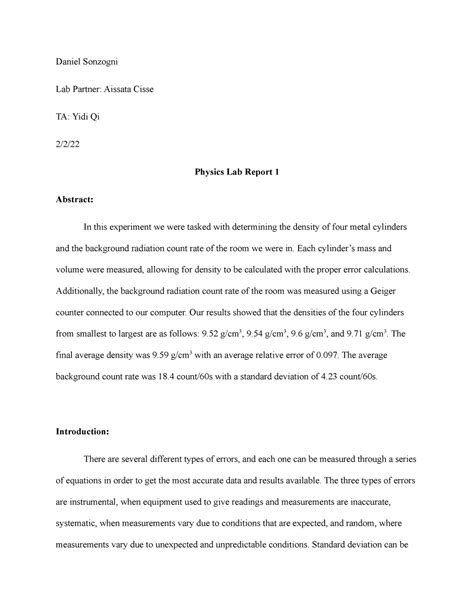 Physics Lab Report Sample On Measurement 的图像结果