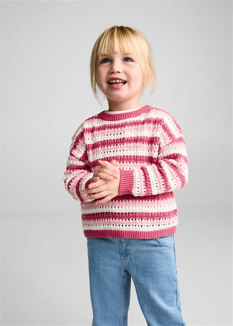 Camisola malha com pormenores abertos - Bebé menina | MANGO OUTLET Portugal