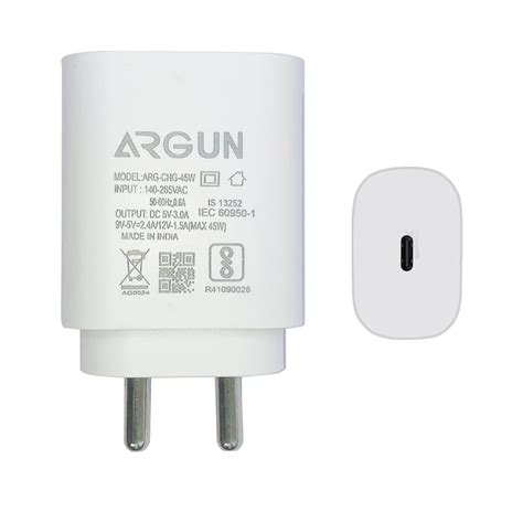 ARGUN Charger PD 45 WATT Type C slot with C to C data cable : Amazon.in ...