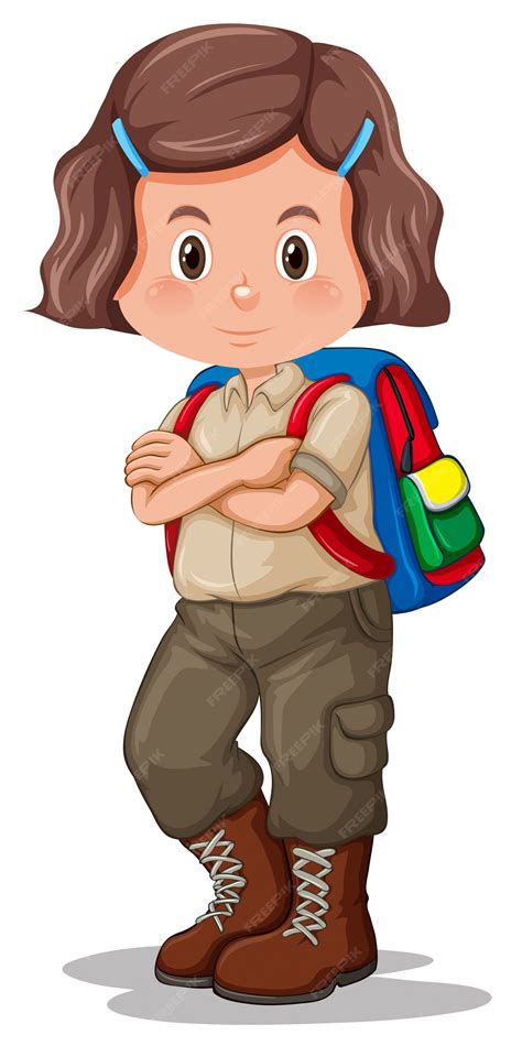 Uma menina com uniforme de escoteiro | Vetor Grátis