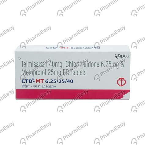 Ctd Mt 6.25/25/40mg Strip Of 10 Tablets: Uses, Side Effects, Price ...