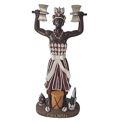 Love's Gift Inc. 13 Inch Santo Orisha Shango Statue Chango with Two ...