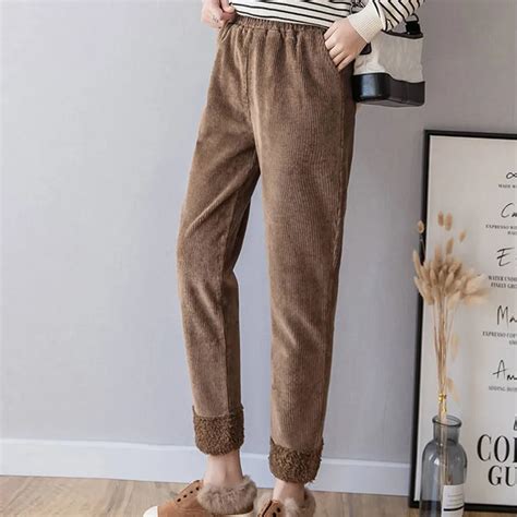 Warm Winter Pants Women Thick Pants Casual Loose Warm Fleece Women's ...