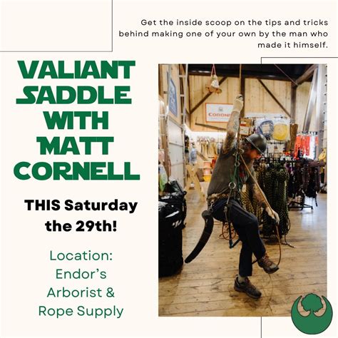 Meet Matt Cornell: Creator of Valiant Saddle Pads, Endor's Arborist ...