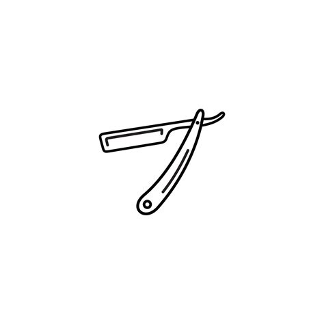 Barber straight razor outline flat icon vector 18937831 Vector Art at ...