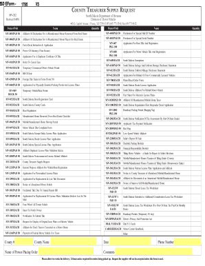 Fillable Online state sd County Treasurer Supply Request Form - State ...
