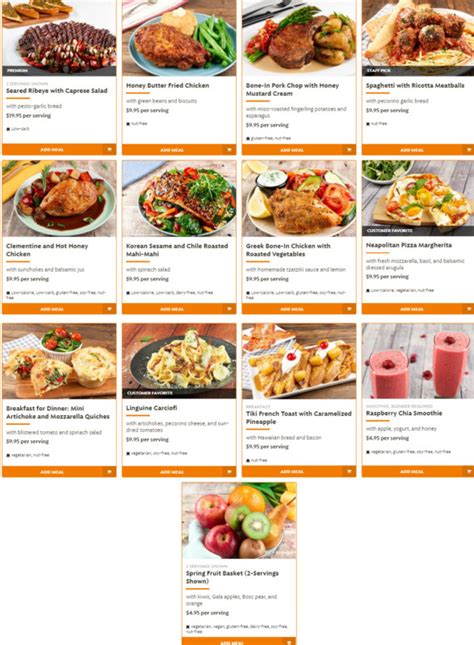 Image result for Home Chef Menu