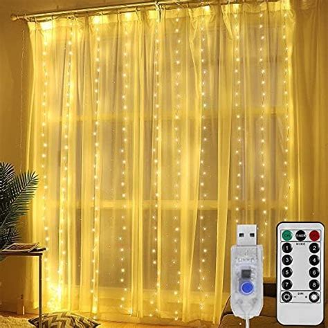 Buy Miradh 300 LED Curtain Lights 9.8Ftx9.8Ft, 8 Lighting Modes ...