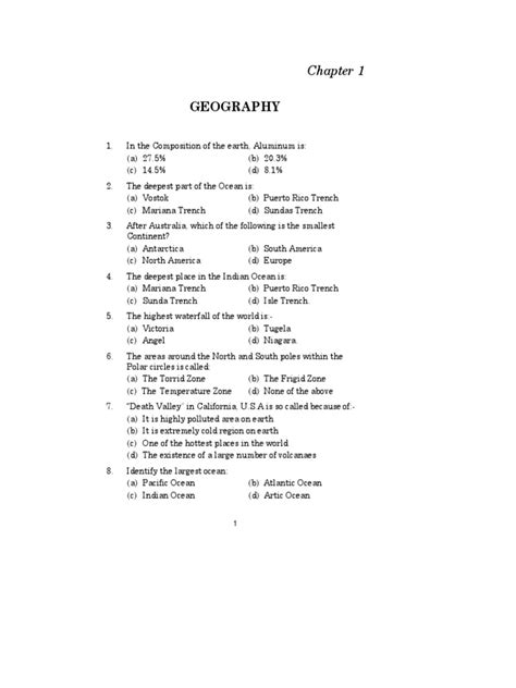 Important MCQs About Geography | PDF | Sedimentary Rock | Rock (Geology)
