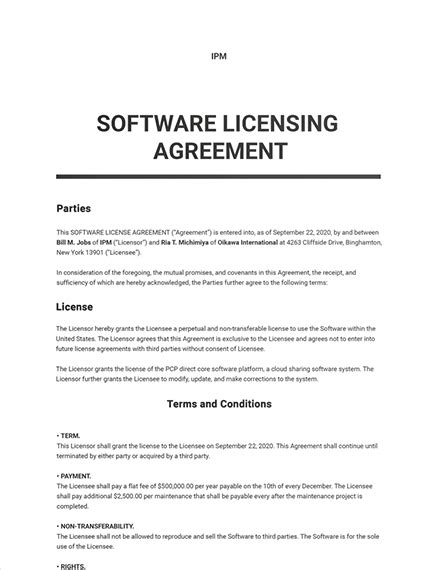 Image result for Software License Template Sample
