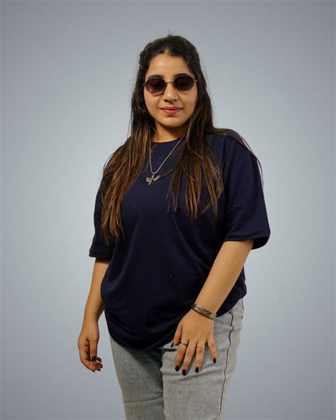 Buy 2 Get 1 Navy Blue Oversized T-Shirt For Women Online in India ...