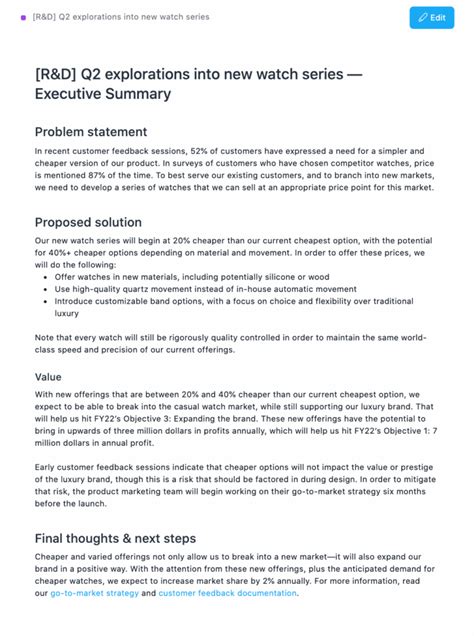 Executive Summary Outline Example 的图像结果