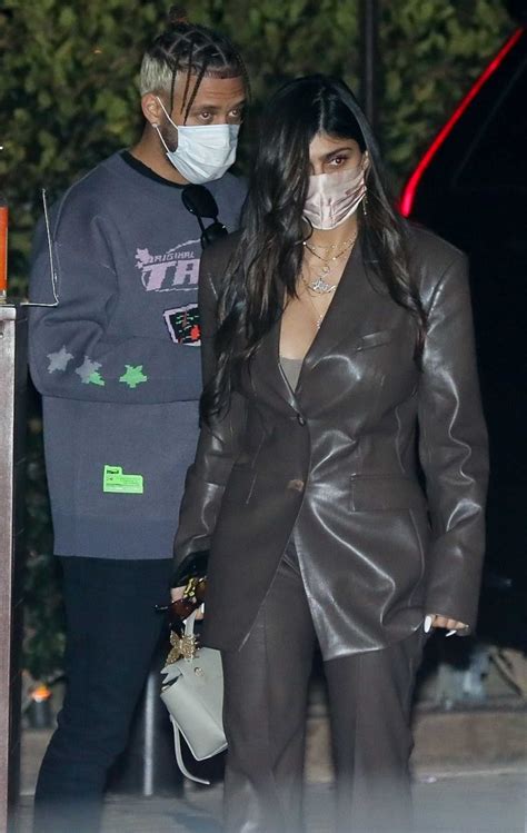 Mia Khalifa in a Brown Leather Pantsuit Leaves Dinner with Her ...
