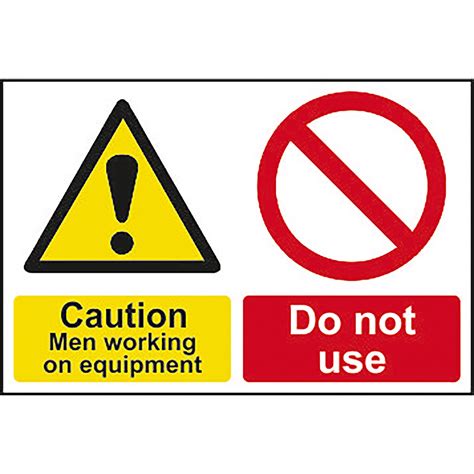 PVC "Caution Men Working/Do Not Use" Sign 300mm x 200mm | Spectrum ...