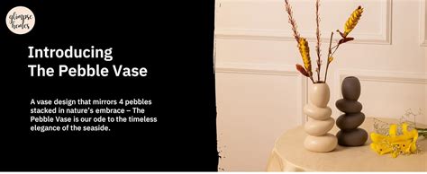 Buy Glimpse Homes Pebble Vase | Ceramic Flower Vase | 11 inch ...