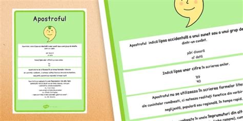 Apostroful - Planșă (teacher made)