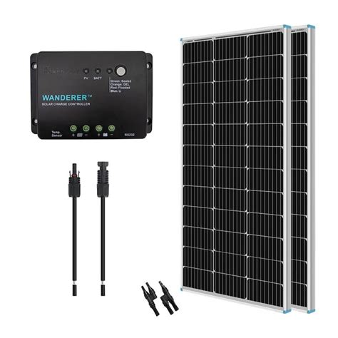 Renogy 2-Module 42.2-in x 19.6-in 200-Watt Solar Panel KIT-BUNDLE200D ...