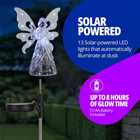 Exhart Garden Solar Lights, Decorative Angel Garden Stake, 13 LEDs ...