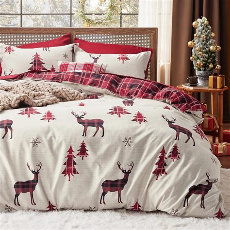 Bedsure Christmas Duvet Cover Queen - Holiday Duvet Cover with ...