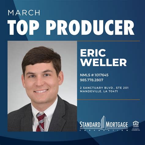 Congratulations to our March top producer, Eric Weller! | Standard ...