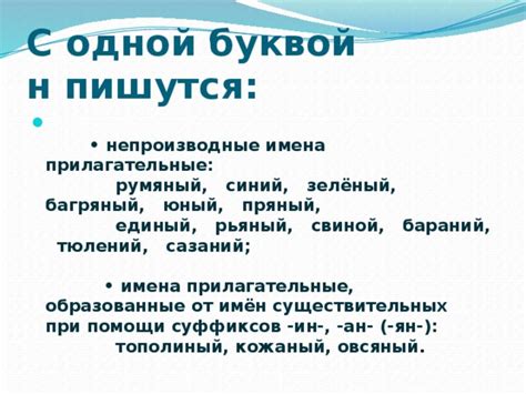 Презентация к уроку в 6 классе на тему " Одна и две буквы н в суффиксах ...