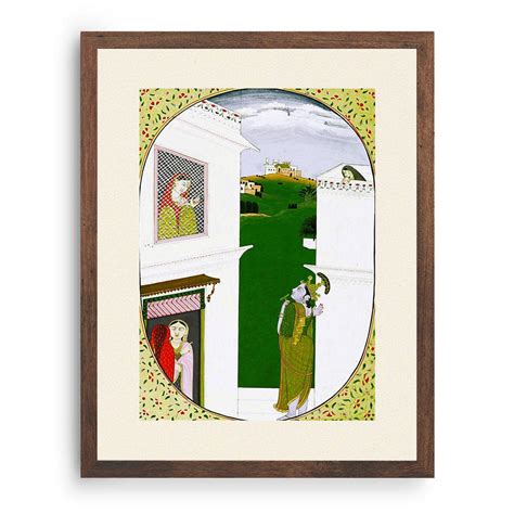 Krishna Approacing Radha and standing besides with the wall: Buy ...