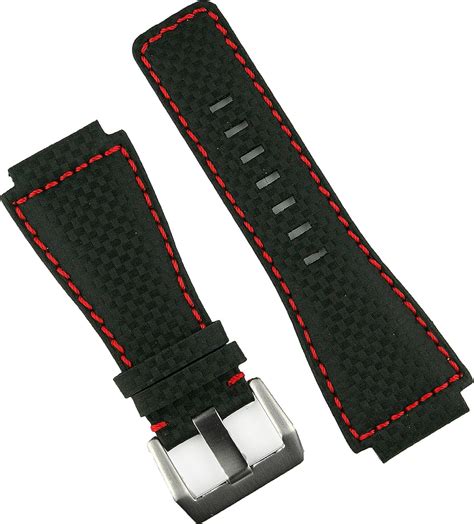 B and R Bands Carbon Fiber Style Red Stitch Watch Band Strap - India | Ubuy