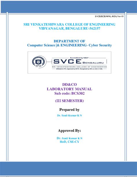 BCS302 DDCO Lab - LAB MANUAL - DDCO LABORATORY SRI VENKATESHWARA ...