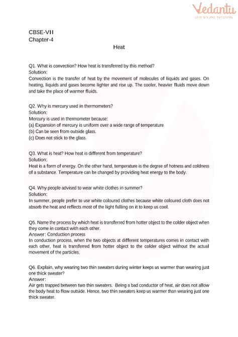 Image result for Class 7 Science Question Answer Heat