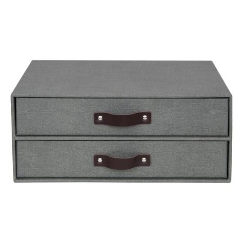 BIGSO BOX OF SWEDEN Canvas Grey 2-Compartment Fiberboard File Box at ...