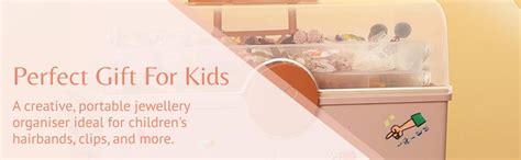 wolpin 3 Layers Jewellery Organiser for Kids with Stickers Portable ...