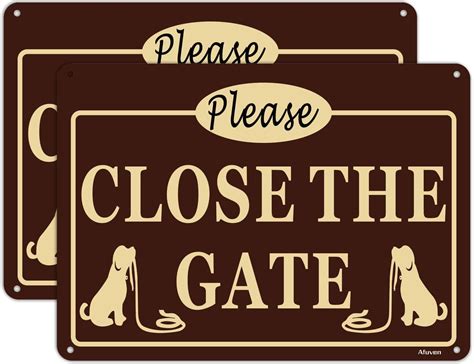 Afuven 2 Pack Please Close The Gate Signs Dog Loose Sign India | Ubuy