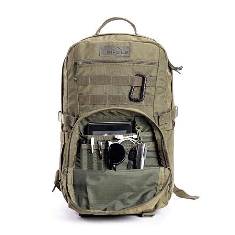 Tripole Captain Tactical Backpack with MOLLE Webbing and Carabiner - 25 ...